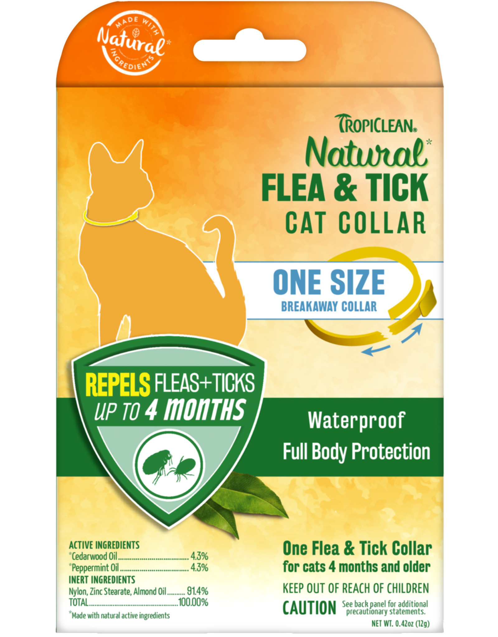 TropiClean Natural Flea & Tick Repellent Collar for Cats One Size