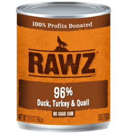 Rawz Rawz Steam Cooked 96% Duck, Turkey, Quail - Can Dog Food - 12.5oz