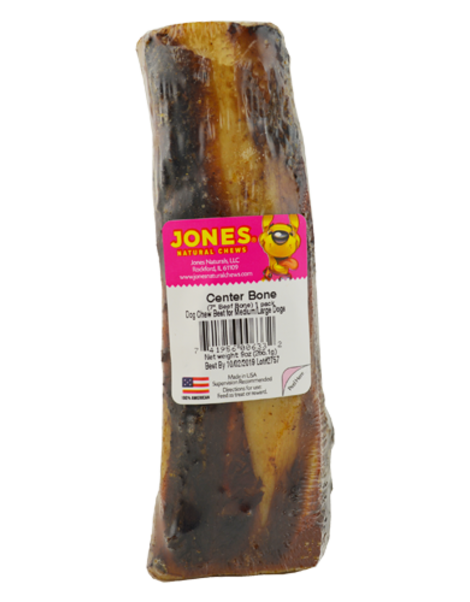 Jones Natural Chews Beef Center Bone - 7"