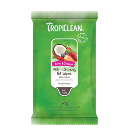 TropiClean Berry & Coconut Deep Clean Wipes 20 Count