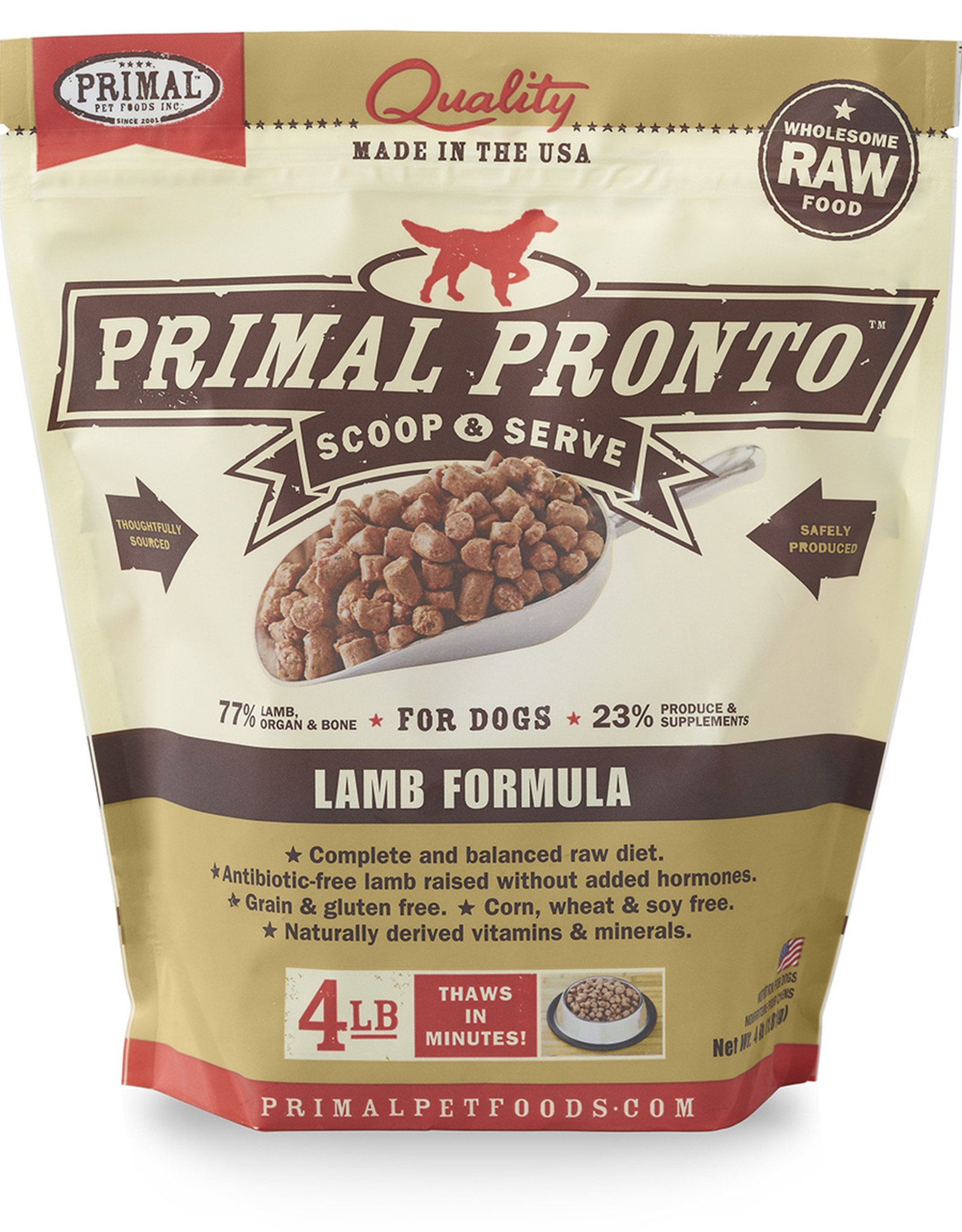 Primal Pet Foods Primal Pet Foods Pronto 4lb. Canine Pronto Lamb Formula