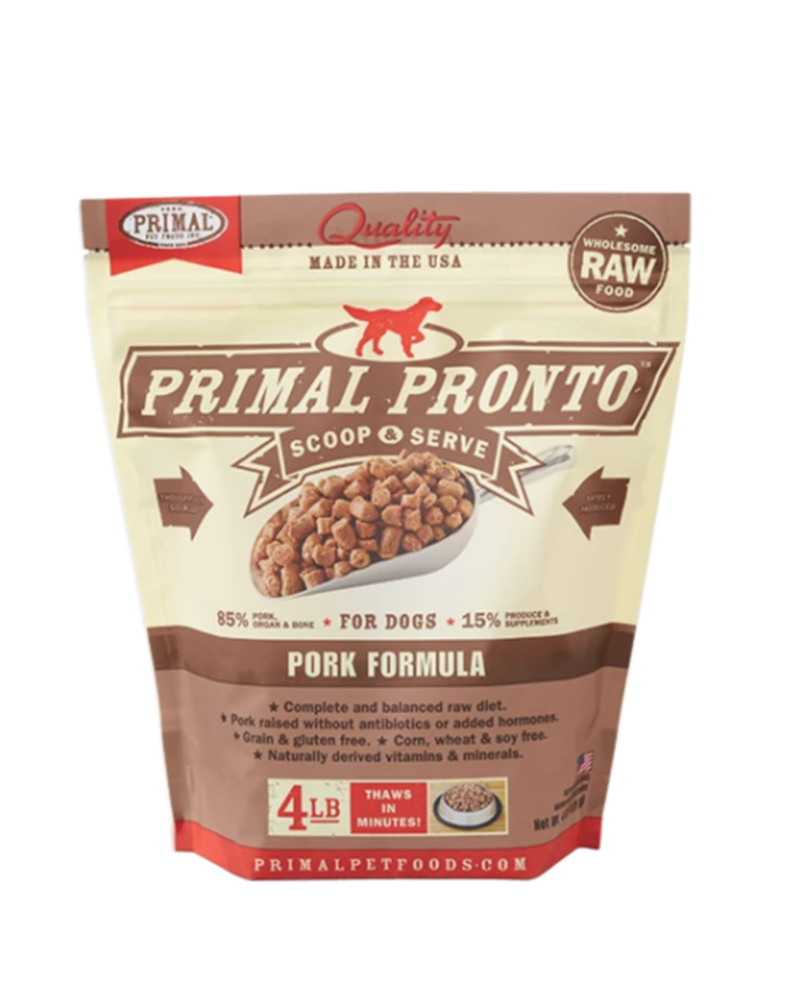 Primal Pet Foods Primal Pet Foods Pronto 4lb. Canine Pronto  Pork Formula