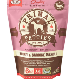 Primal Pet Foods Primal Pet Foods Primal Patties 6lb. Canine Turkey-Sardine Formula