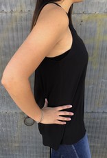 Banded High Neck Sheer Detail Tank Top