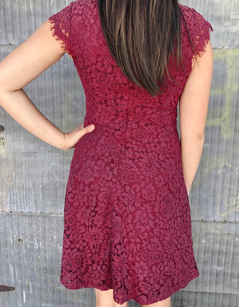 Lace Cap Sleeve Dress