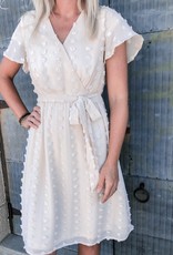 swiss dot wrap dress