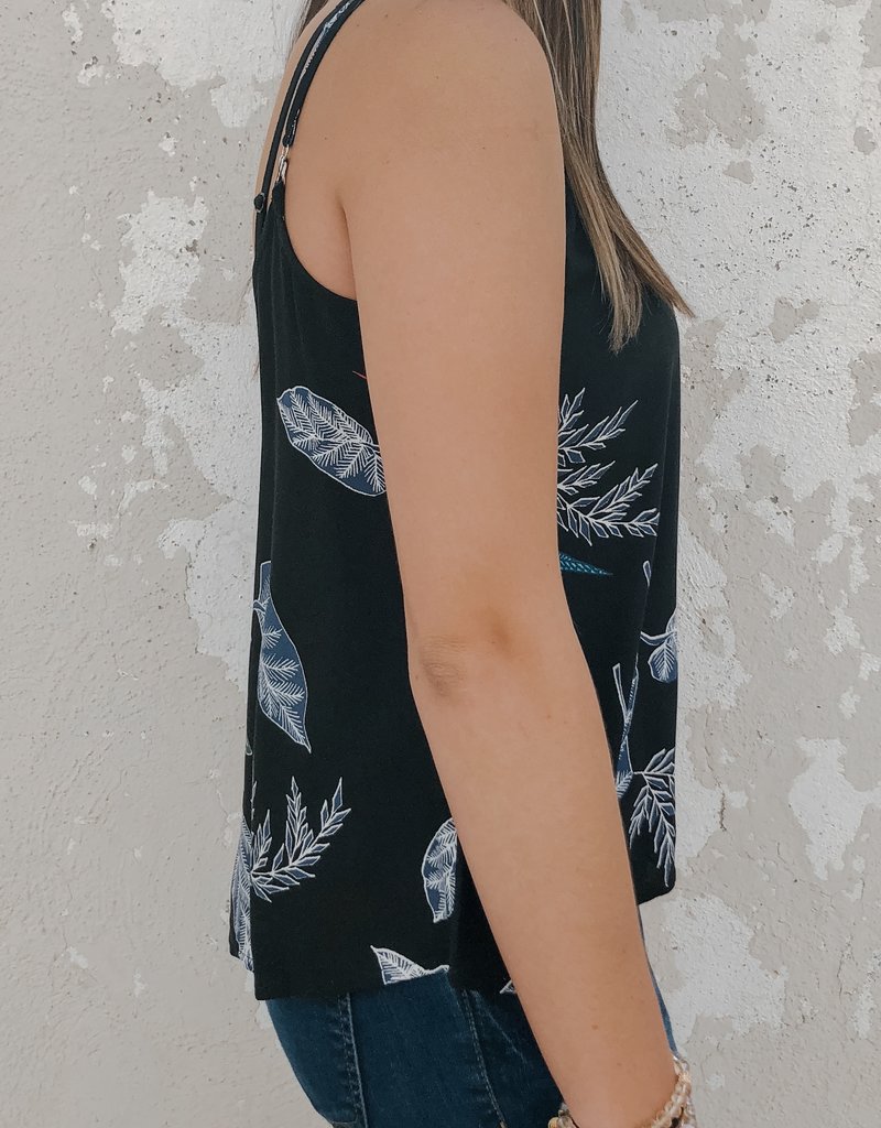 Printed Button Front Tank