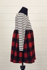 Girls Striped Plaid Dress