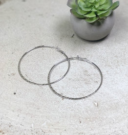 Kenze Penne Oversized Hammered Dainty Hoop