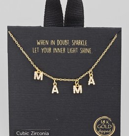 509 Broadway Pave Mama Print Charm Necklace