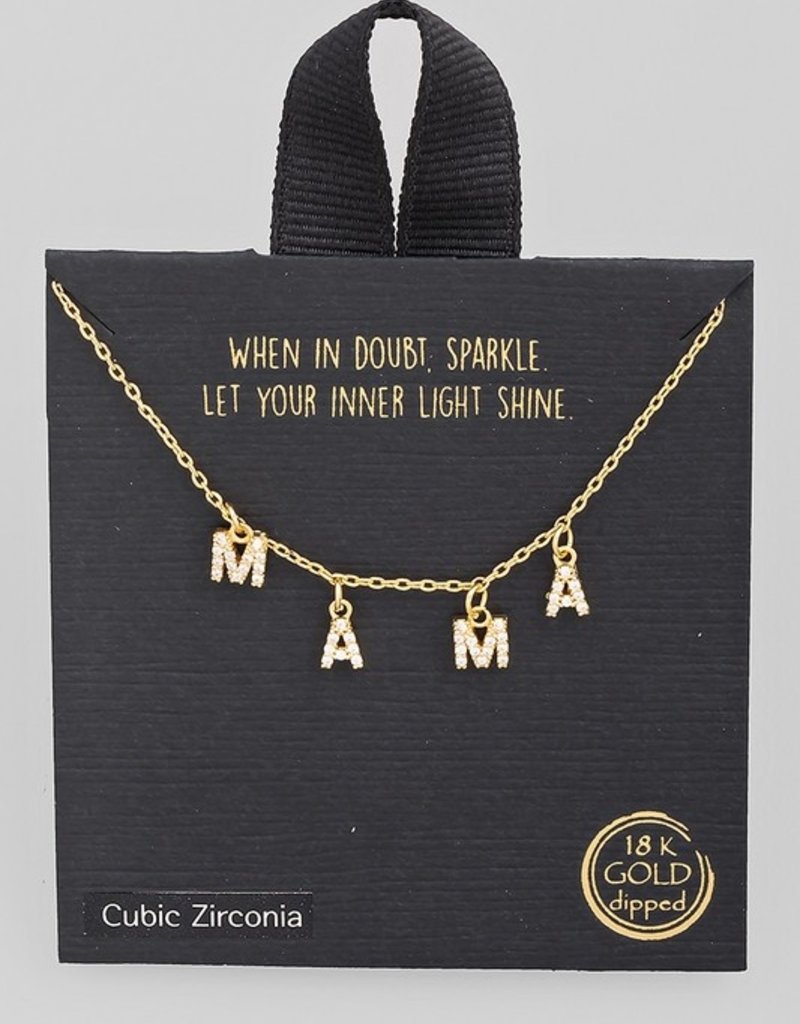 509 Broadway Pave Mama Print Charm Necklace