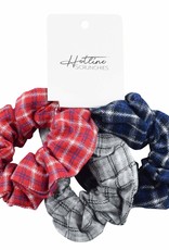 Hotline Hair Ties Varsity Flannel Scrunchie Set