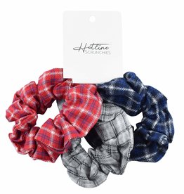 Hotline Hair Ties Varsity Flannel Scrunchie Set