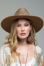 509 Broadway Leather Trim Woven Hat