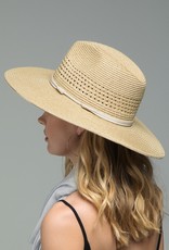 509 Broadway Leather Trim Woven Hat