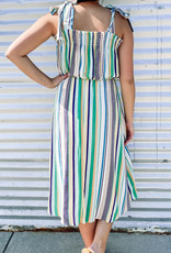 509 Broadway Multi Stripe Midi Dress