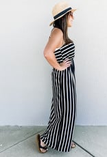 509 Broadway Side Slit Racer Back Stripe Maxi Dress