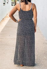 509 Broadway Woven Printed maxi Dress W/ Slit