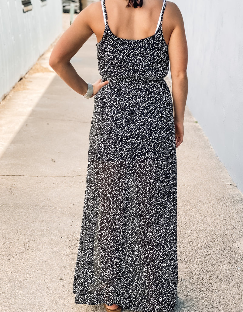 509 Broadway Woven Printed maxi Dress W/ Slit