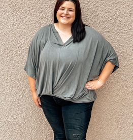 Plus size Tucked Front Knit Top