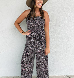 509 Broadway Woven Printed Strapless Jumpsuit
