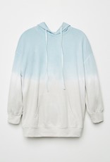 509 Broadway Girls Garment Dip Dyed Oversized Hoodie