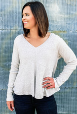 509 Broadway L/S Solid Knit Raglan Top