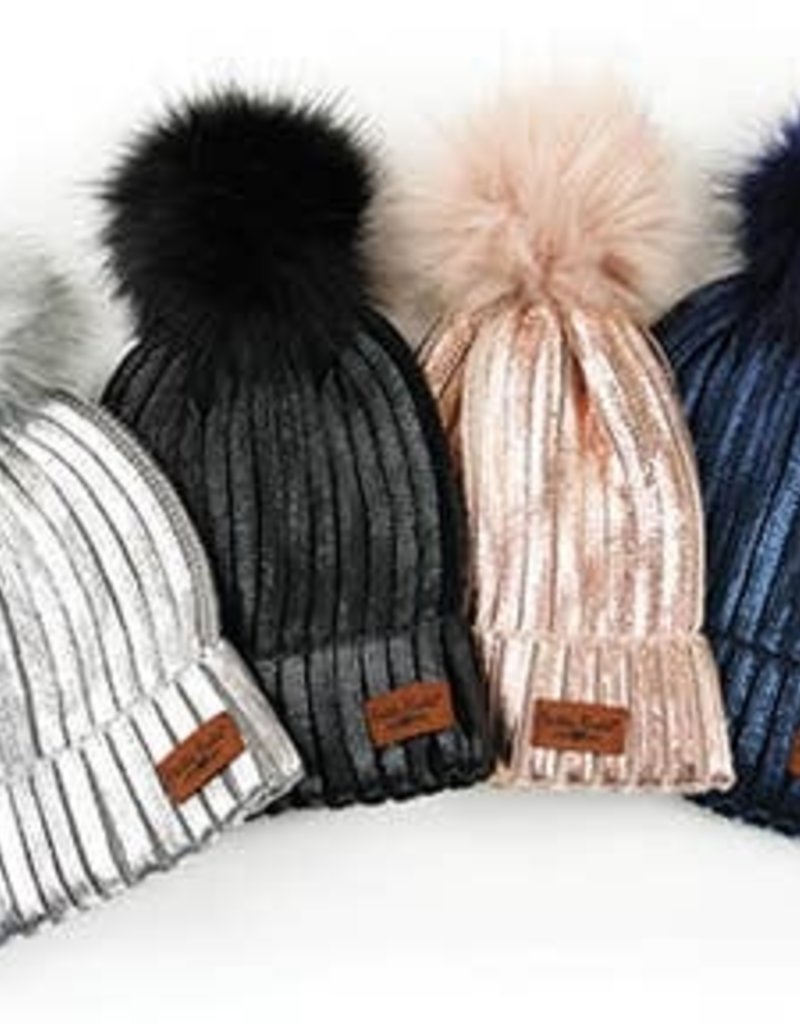 509 Broadway Glacier Knit Pom Hat