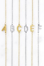 509 Broadway Dainty Sideways Initial Necklace