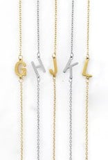 509 Broadway Dainty Sideways Initial Necklace