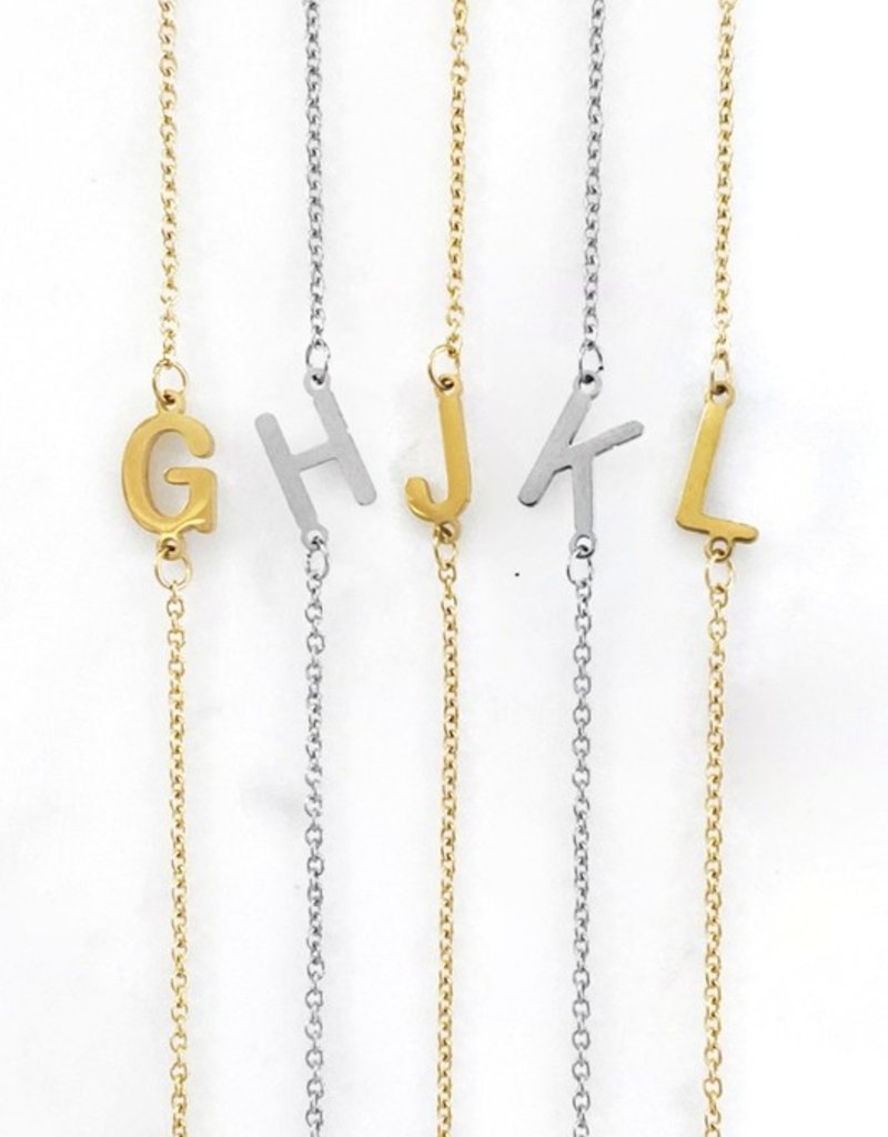 509 Broadway Dainty Sideways Initial Necklace