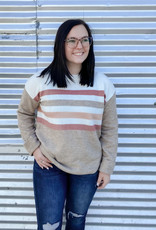 509 Broadway Color Block Stripe Pullover Sweater