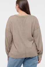 509 Broadway Plus Drop Shoulder Long Sleeve Top