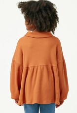 509 Broadway Girls Ribbed Mock Neck Top