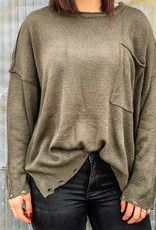 509 Broadway Lightweight Oversized Pocket Sweater