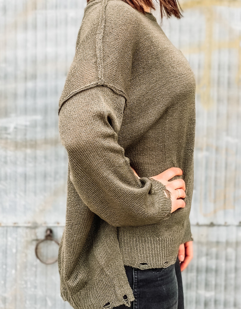 509 Broadway Lightweight Oversized Pocket Sweater