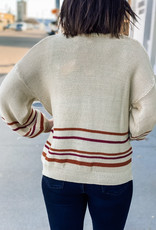 509 Broadway Striped Button Up Sweater Cardigan