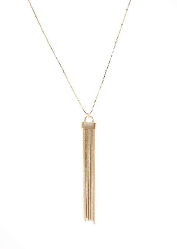 BB Lila Night Out Tassel Short Necklace
