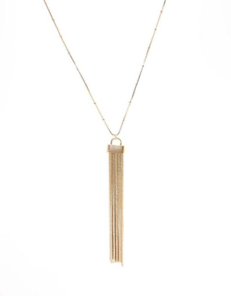 BB Lila Night Out Tassel Short Necklace