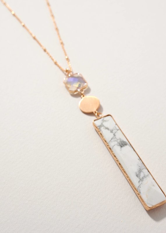 509 Broadway Natural Stone Bar Necklace