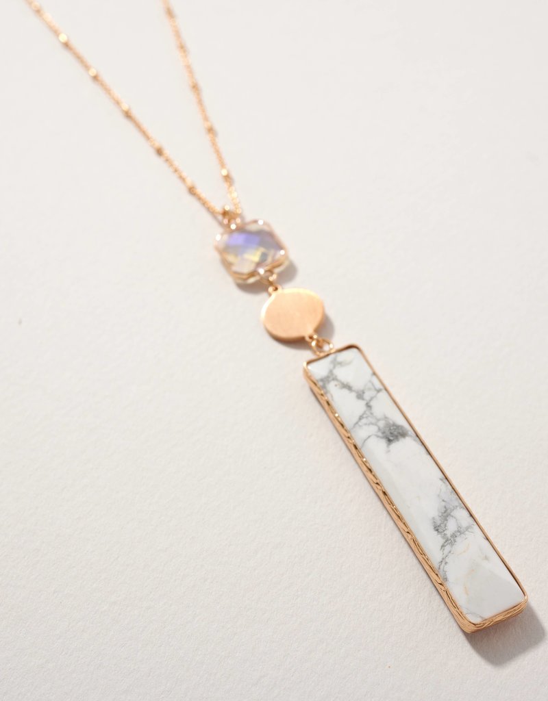 509 Broadway Natural Stone Bar Necklace