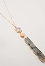 509 Broadway Natural Stone Bar Necklace