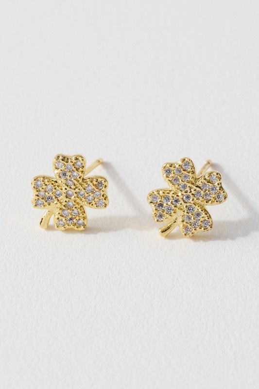 4 Leaf Clover Baguette Diamond Earrings .37cttw 10K Gold – HipHopBling