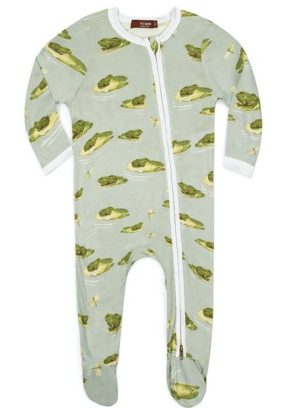 509 Broadway Bamboo Zipper Footed Romper Leapfrog