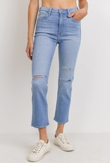 Just Black Denim Straight Leg With Knee Slits