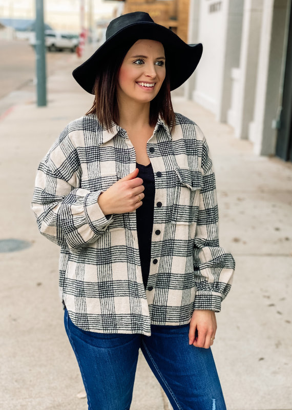 509 Broadway Classic Thick Checked Button Jacket
