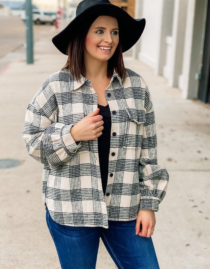 509 Broadway Classic Thick Checked Button Jacket