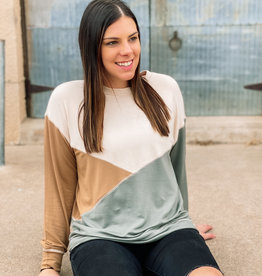 509 Broadway Stitched Color Block Pullover