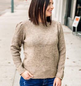 509 Broadway Pointelle Sleeve Pullover