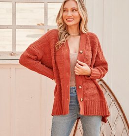 509 Broadway Oversized Cable Sweater Cardigan